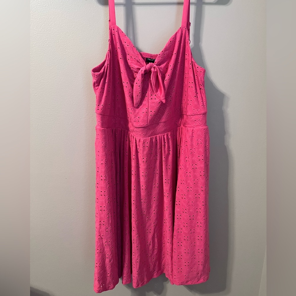 Torrid Super Soft eyelet knit smocked back mini dress